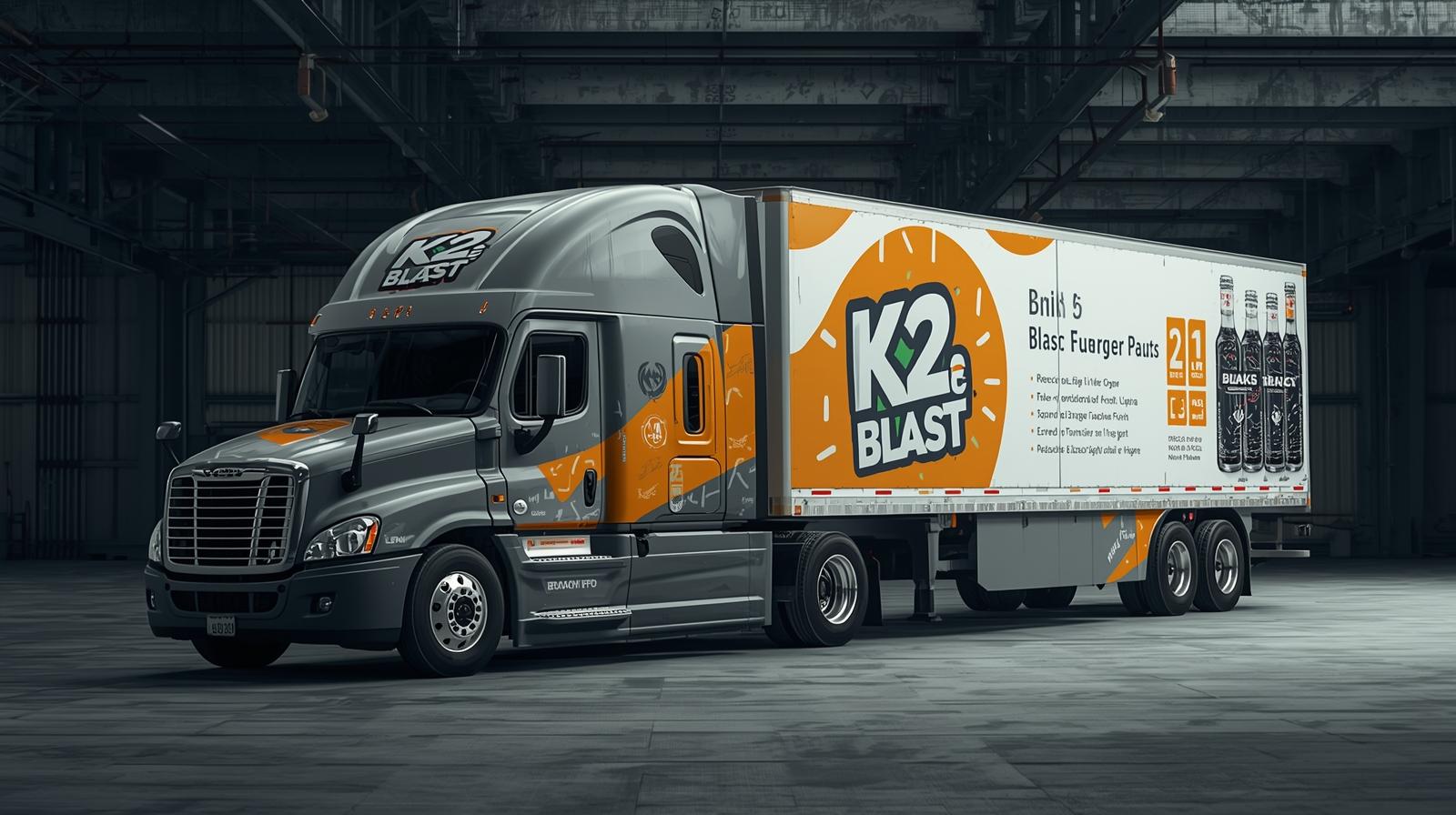i need a picture for logistics truck images and attached picture show in freezer K2 Blast drink with black teen pack (3)